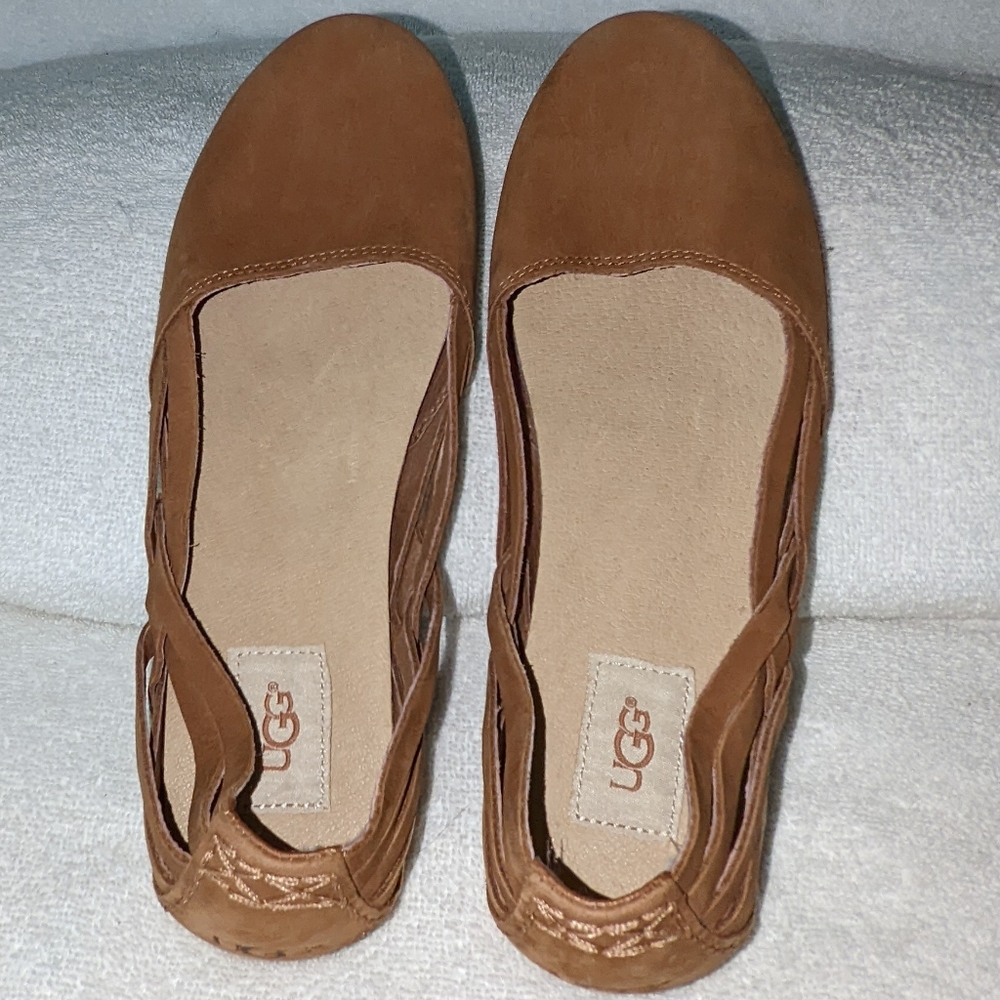UGG Tan Suede Flats Classic Comfort